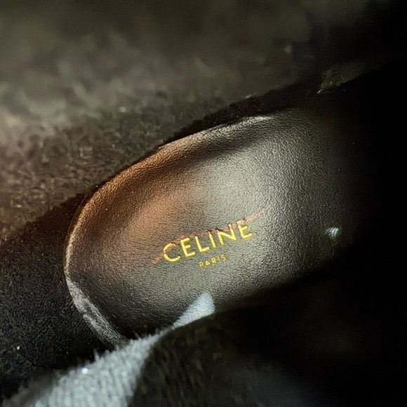 CELINE Black 45mm Bulky Laced-up Boots in Nylon